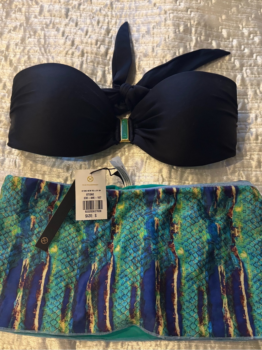 Vix Bikini Set, S, NWT, Liner. Bandeau Top L, Good. Beautiful colors & Set!